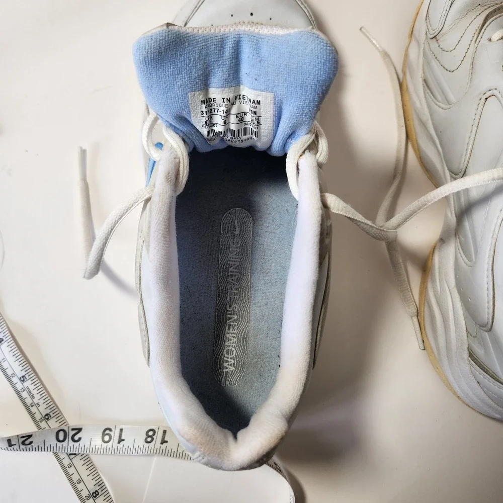 Nike Air Womens Training Shoes White Blue Vintage 2007 Y2K Sneakers 8.5 - Picture 8 of 11